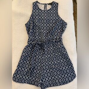 Banana Republic Blue and White Patterned Romper